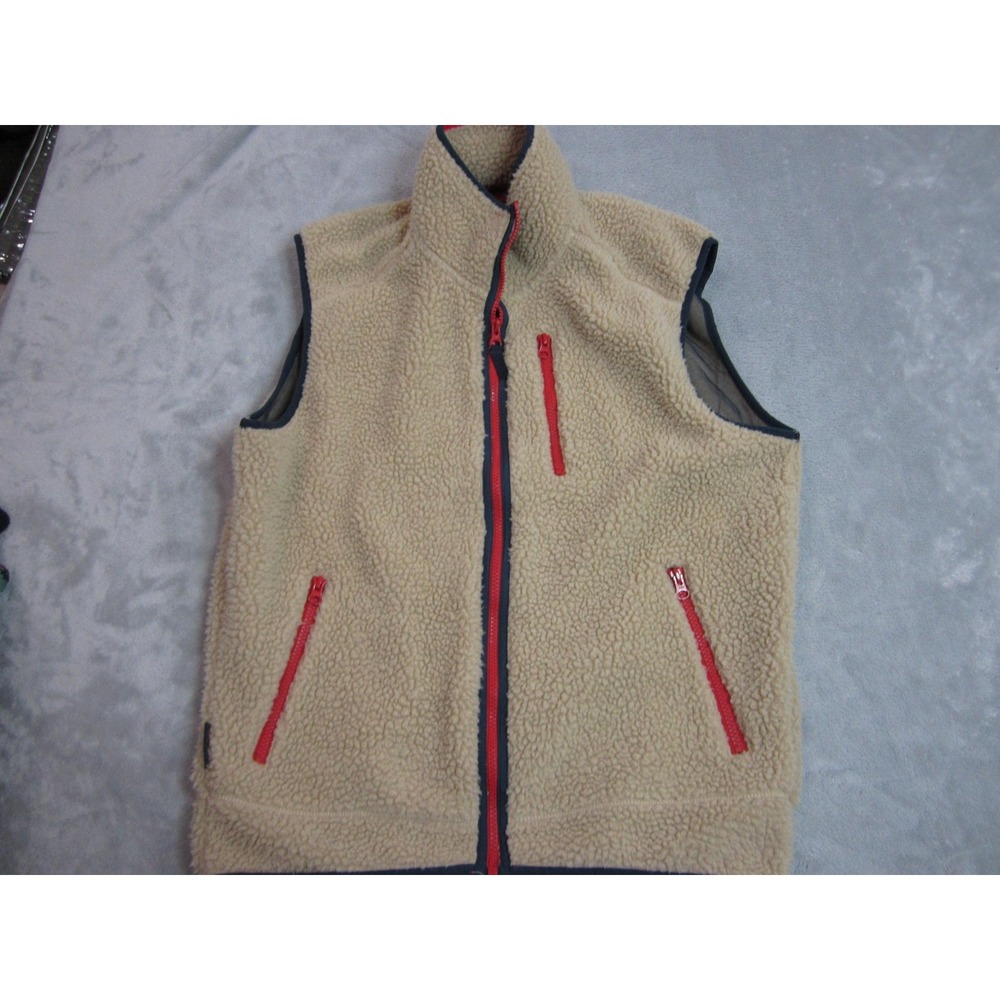 Southern Proper Vest Mens Large Beige Sherpa Fleece Full Zip Pockets Outdoor
